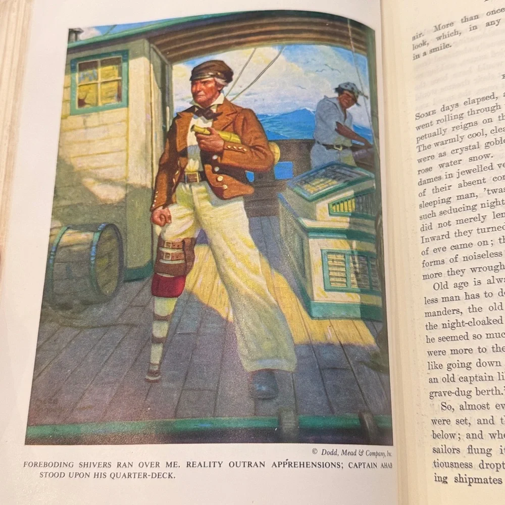 Vintage 1942 Edition Hardback Moby Dick by Melville. Mead Schaefer Illustrations
